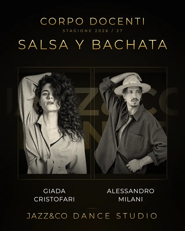 Giada Cristofari e Alessandro Milani, insegnante di Salsa y Bachata alla scuola di danza Jazz&Co Dance Studio di San Cesareo